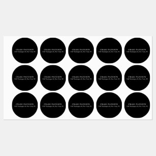 Étiquettes Noir Plain minimaliste Élégant Design classique