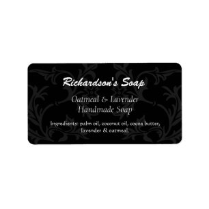 Étiquettes noirs et gris de fantaisie de savon de