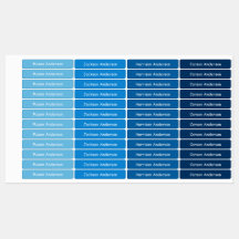 Étiquettes nom bleu pour garçons imperméables 
