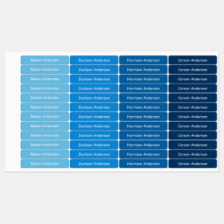 Étiquettes nom bleu pour garçons imperméables 