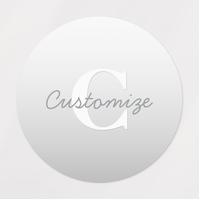 Étiquettes Nom cursif ou autre texte avec monogramme | Dégrad (Design 1)