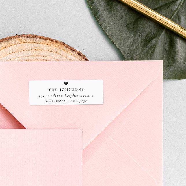 Étiquettes Nom de famille, Coeur et adresse de retour personn (Créateur téléchargé)