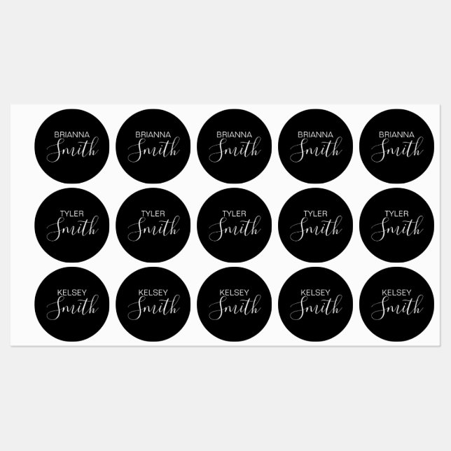 Étiquettes Nom de l'enfant pour bouteilles d'eau et déjeuners (Feuille)