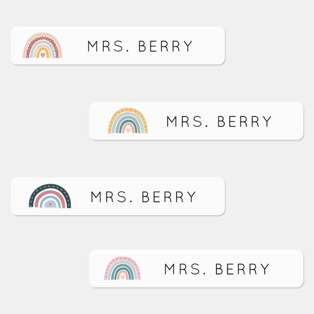 Étiquettes Nom de l'enseignant Rainbow moderne (Groupe)