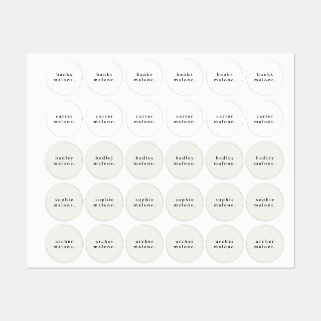 Étiquettes Nom d'enfant simple Vêtements imperméables Étiquet (Feuille)