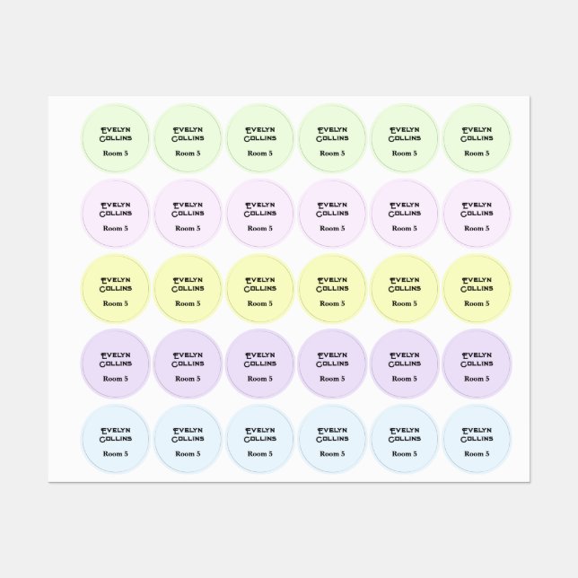 Étiquettes Nom des vêtements de maison de retraite pour perso (Feuille)