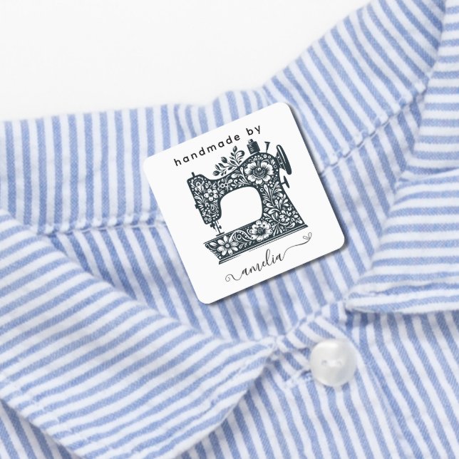 Étiquettes Nom Personnalisé Couture Machine Design Vêtements  (Créateur téléchargé)