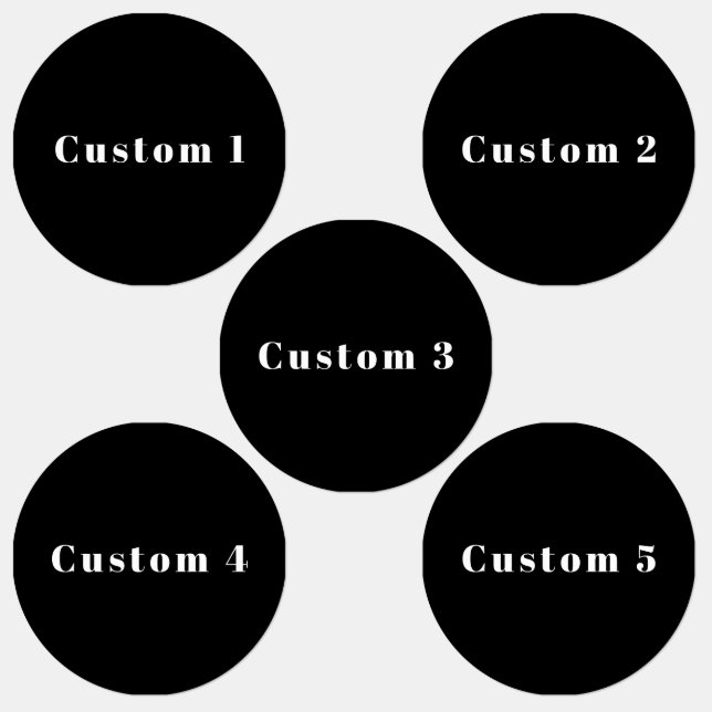 Étiquettes Nom personnalisé élégant ou autre texte | Noir & B (Groupe)