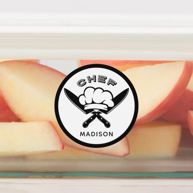 Étiquettes Nom personnalisé Logo du chef (Apposé)