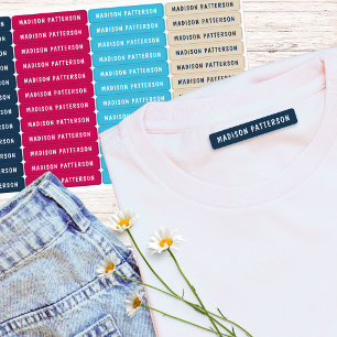 Étiquettes Nom personnalisé moderne Navy Rose Aqua Beige
