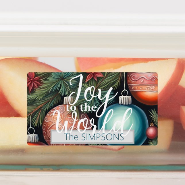 Étiquettes Nom personnalisé / Noël rétro/ Personnaliser (Apposé)