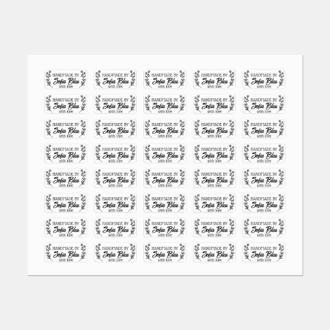 Étiquettes Nom personnalisé ou nom de société tissu vêtements (Feuille)