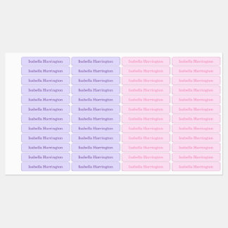 Étiquettes Nom personnalisé rose/pourpre Vêtements en tissu d