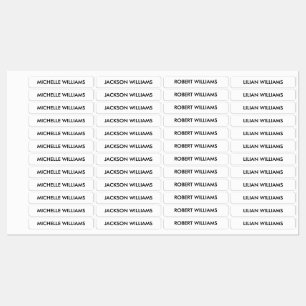 Étiquettes Nom simple des enfants noirs et blancs