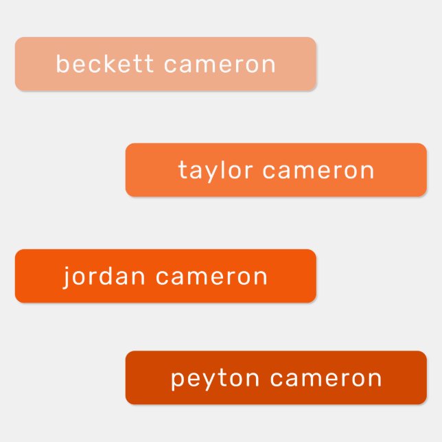 Étiquettes Nom sur l'adhésif orange (Groupe)