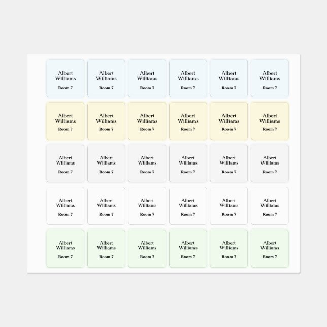 Étiquettes nominatives pour vêtements de résidence (Feuille)