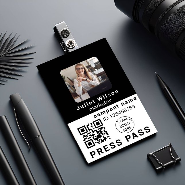étiquettes nominatives qr code média presse badge  (Créateur téléchargé)