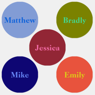 Étiquettes Noms des vêtements à plusieurs couleurs