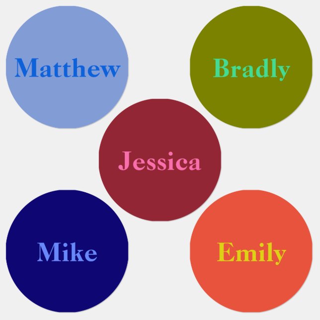 Étiquettes Noms des vêtements à plusieurs couleurs (Groupe)