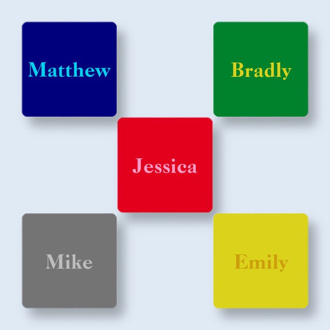 Étiquettes Noms des vêtements à plusieurs couleurs (Créateur téléchargé)