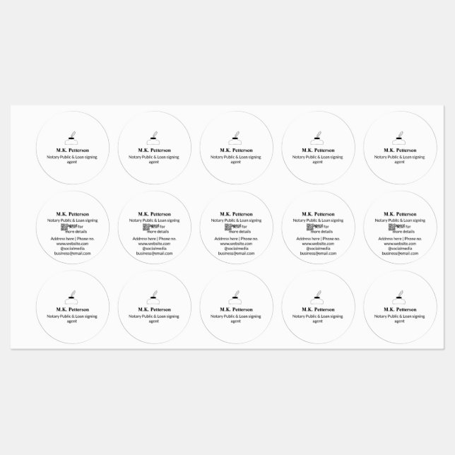 Étiquettes notaire agent signataire de prêt public ajouter le (Feuille)
