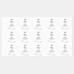 Étiquettes oh garçon fille baby shower ajouter nom date année