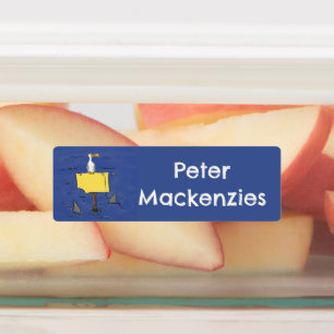 Étiquettes Oiseau de mer amusant entouré de dessins animés de