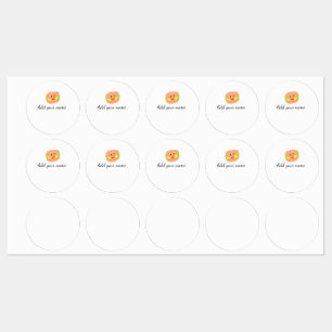 Étiquettes Orange burger aquarelle ajouter nom texte aliments