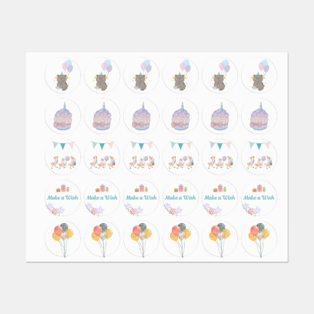Étiquettes Pack d'autocollants Fais un Vœu (5 pièces) (Feuille)