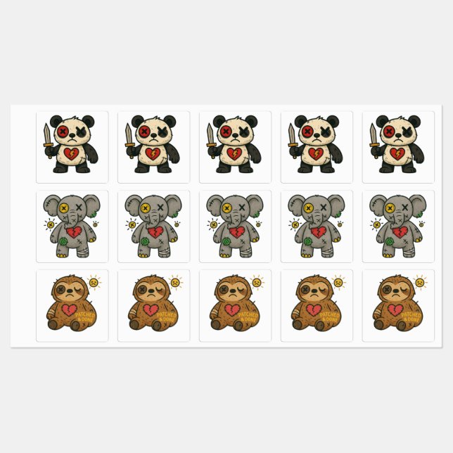 Étiquettes Pack d'autocollants Voodoo - Broken Hearts Crew Vo (Feuille)