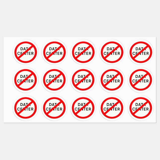 Étiquettes Panneau routier pas de centres de données  (Feuille)
