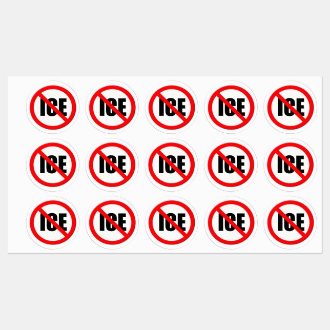 Étiquettes Panneau routier "Pas de GLACE" (Feuille)