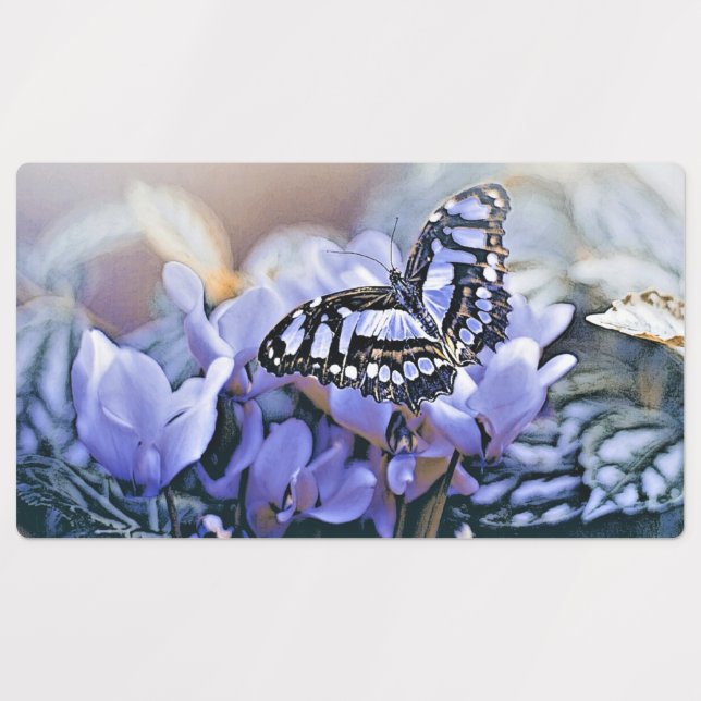 Étiquettes Papillon bleu (Design 1)