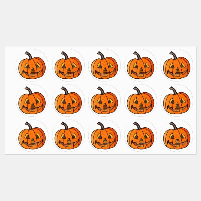 Étiquettes Parties scintillant Jack O'Lantern (Feuille)