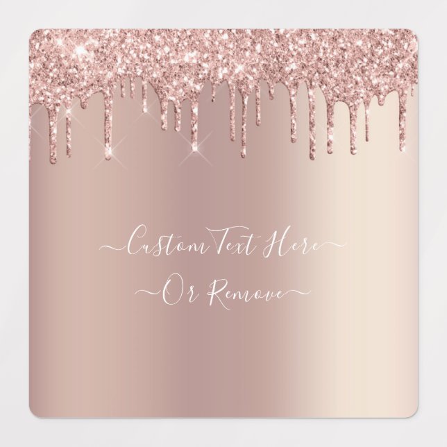 Étiquettes Parties scintillant rose Gold Texte personnalisé V (Design 1)