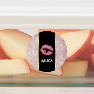 Étiquettes Parties scintillant rose lèvres et Rose Gold Tropi