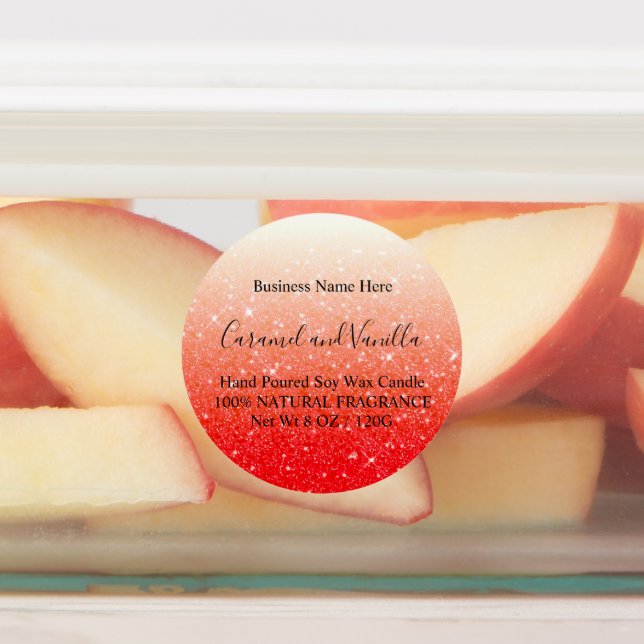 Étiquettes Parties scintillant rouge moderne bougies Étiquett (Apposé)