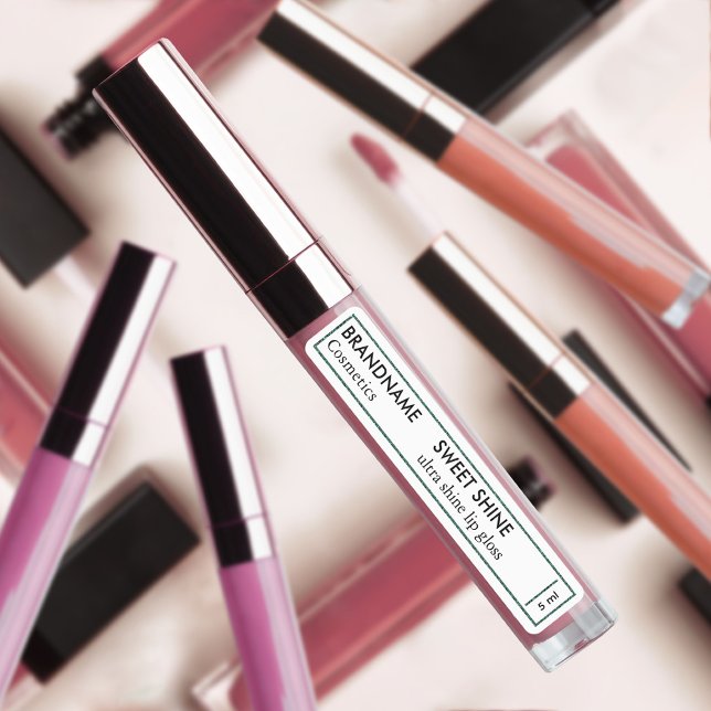 Étiquettes Parties scintillant vert émeraude blanc simple bri (Créateur téléchargé)