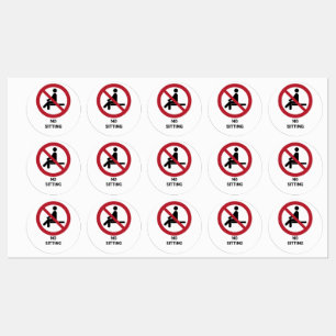 Étiquettes Pas de siège, signe d'interdiction