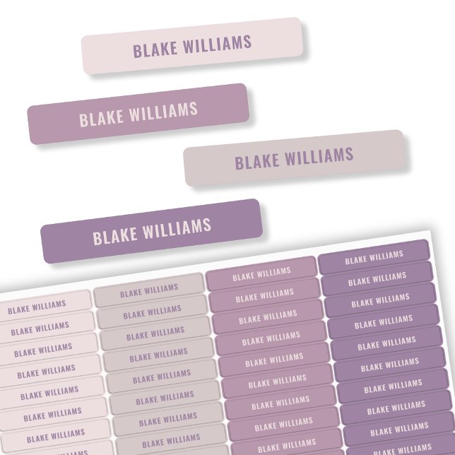 Étiquettes Pastel Purple Modern Girls Nom École (Pastel Purple Modern Girls Name School Labels)