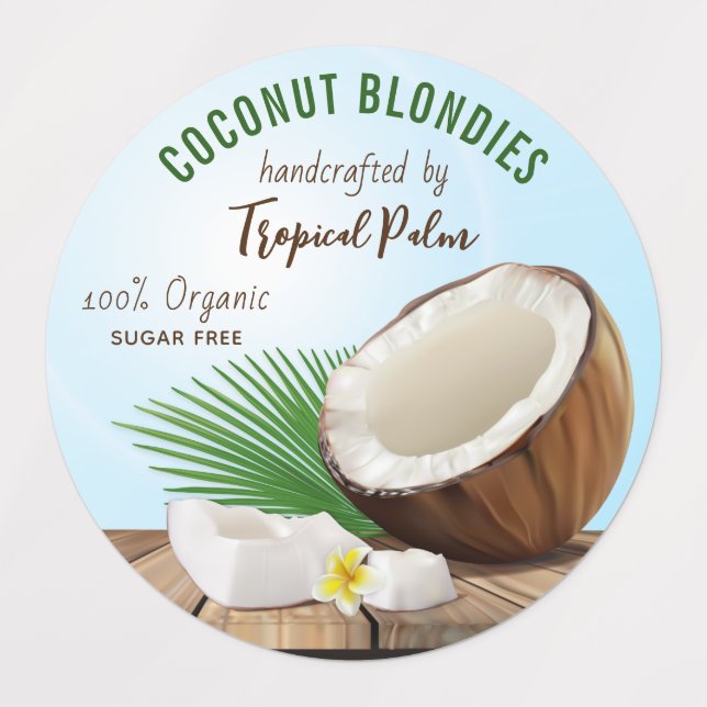 Étiquettes Pâtissiers de noix de coco (Design 1)