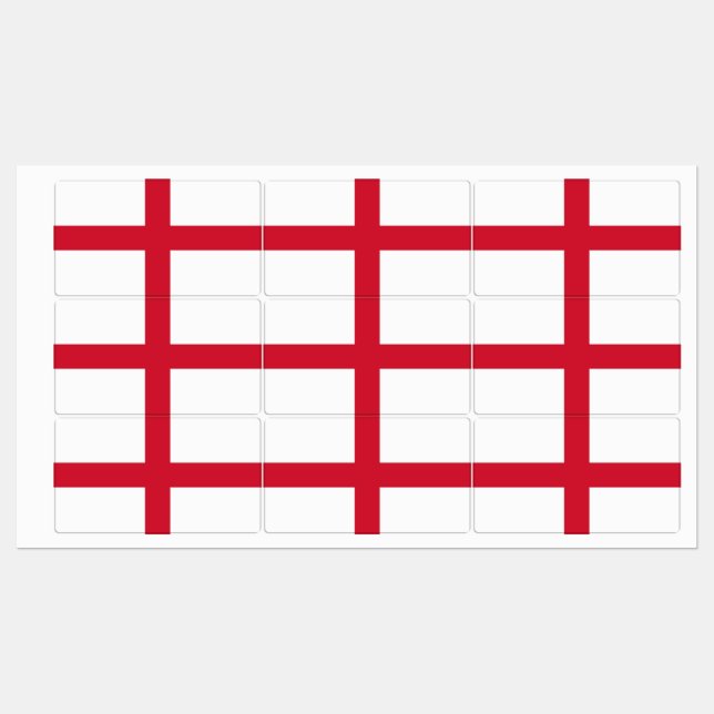 Étiquettes patriotiques avec drapeau d'Angleterre (Feuille)