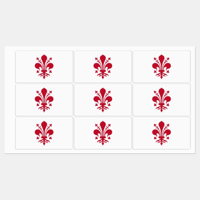 Étiquettes patriotiques avec drapeau de Florence (Feuille)