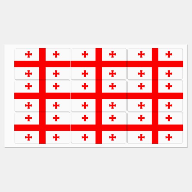 Étiquettes patriotiques avec drapeau de Géorgie (Feuille)