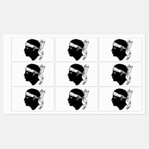 Étiquettes patriotiques avec drapeau de la Corse,