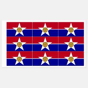 Étiquettes patriotiques avec drapeau de la ville d
