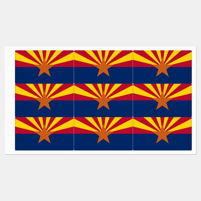 Étiquettes patriotiques avec drapeau de l'Arizona  (Feuille)