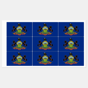 Étiquettes patriotiques avec drapeau de l'État de 