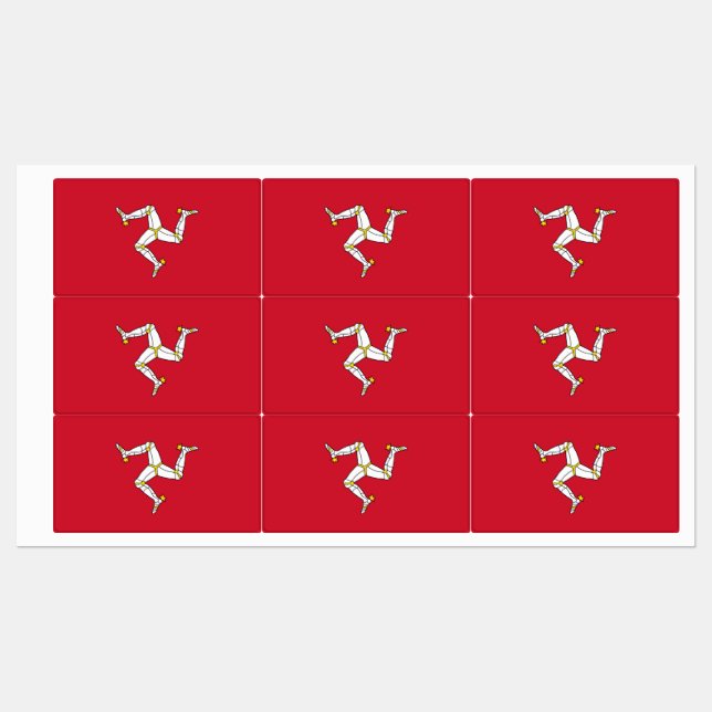 Étiquettes patriotiques avec drapeau de l'île de M (Feuille)