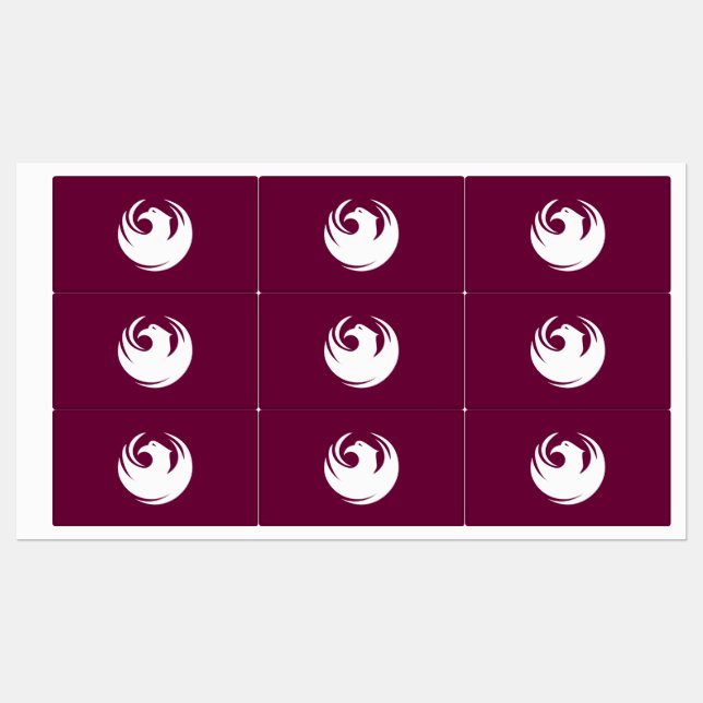 Étiquettes patriotiques avec drapeau de Phoenix Ci (Feuille)